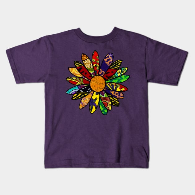 African Pride flower Kids T-Shirt by artbyomega
